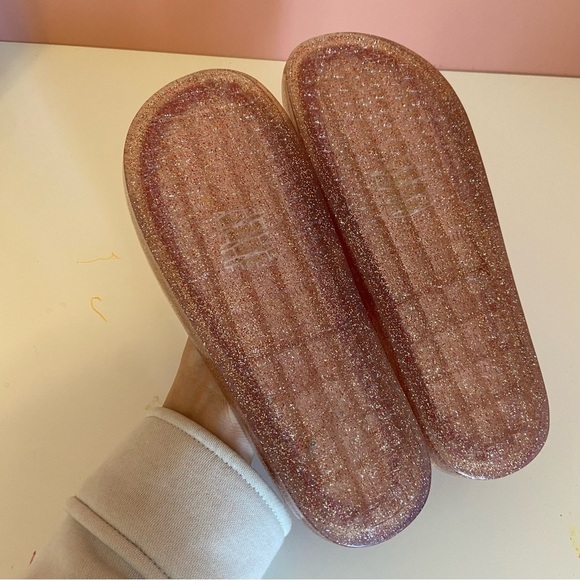 Kate Spade Jelly Slides Slip On Floral Glitter Sparkle Jelly Sandals Pink Size 7 - Picture 6 of 9